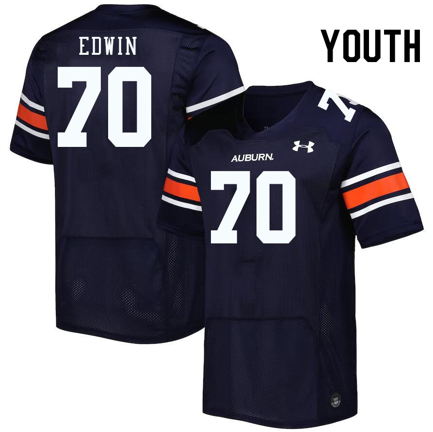 Youth #70 Favour Edwin Auburn Tigers College Football Jerseys Stitched-Navy